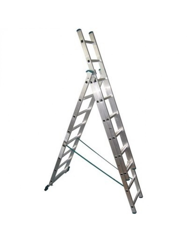Стремянка-лестница универсальная трехсекционная алюминиевая